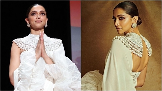 Deepika Padukone wore this white Sabyasachi sari which was a jazzy