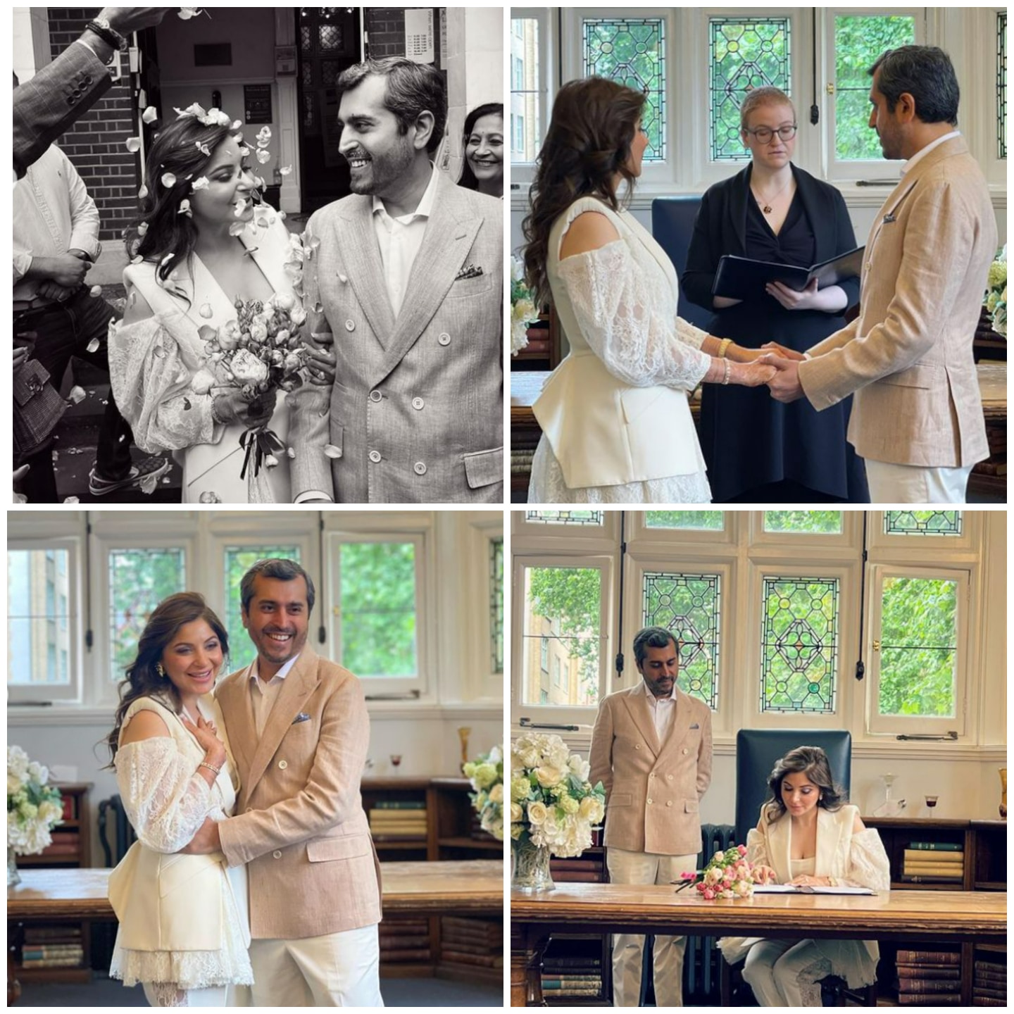 Kanika Kapoor shares pictures from her white wedding.