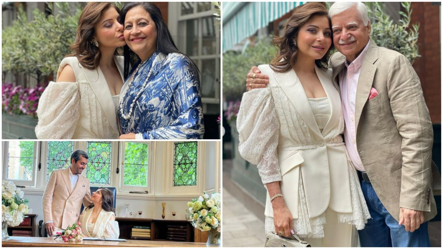 Kanika Kapoor shares pictures from her white wedding.
