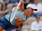 Poland's Iga Swiatek in action during her second round match against Alison Riske of the U.S.&nbsp;