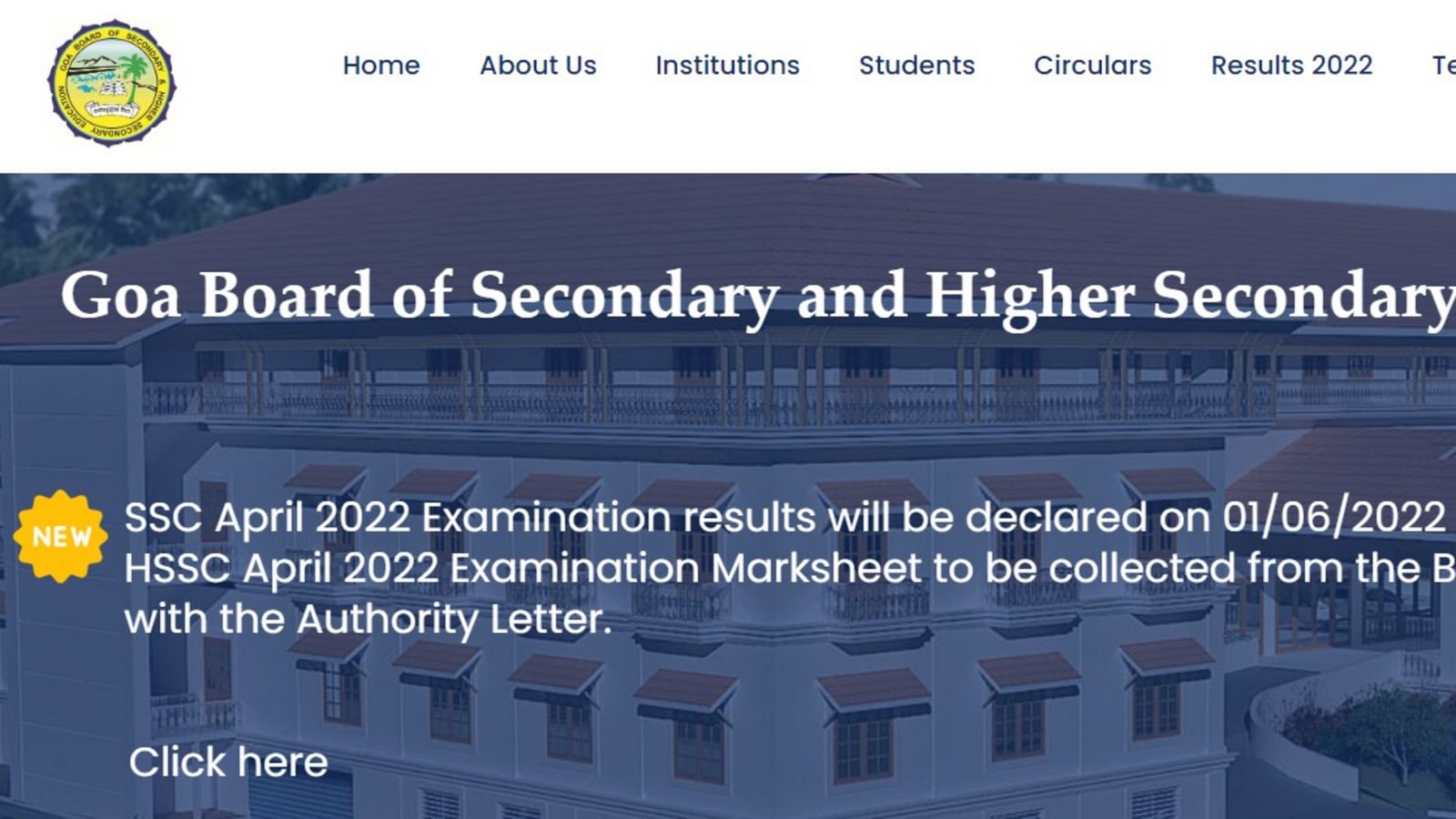 GOA Board SSC result date & time: GBSHSE 10th results on June 1 at 5.30pm