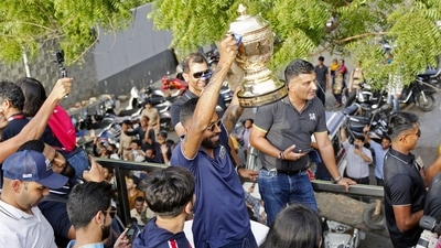 Gujarat Titans skipper Hardik Pandya holds IPL Trophy while taking part in a victory parade (ANI/Nandan Dave) Gujarat Titans skipper Hardik Pandya holds IPL Trophy while taking part in a victory parade (ANI/Nandan Dave)