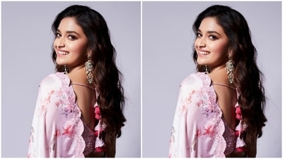 Keerthy played muse to fashion designer house Neeru’s and picked the ethnic ensemble for the pictures. (Instagram/@keerthysureshofficial)