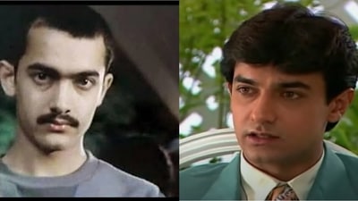 Aamir Khan had a buzz cutt in his first feature film Holi. Aamir Khan had a buzz cutt in his first feature film Holi.