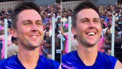 Trent Boult while listening to 'Vande Mataram' was all of us. (Screengrab) Trent Boult while listening to 'Vande Mataram' was all of us. (Screengrab)
