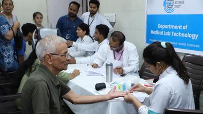 Chandigarh Welfare Trust organised a free health camp in Sector 42. (HT Photo)