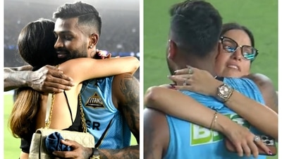 Hardik Pandya with wife Natasa after winning IPL 202 Hardik Pandya with wife Natasa after winning IPL 202