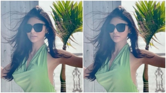 In tinted shades, Mouni further accessorised her look. She left her tresses open.(Instagram/@imouniroy)