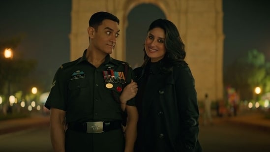 Aamir Khan and Kareena Kapoor in a still from Laal Singh Chaddha trailer. &nbsp;