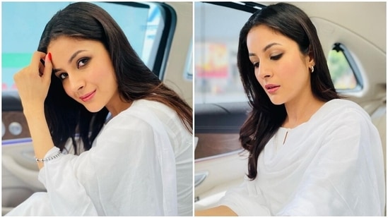 Shehnaaz Gill is 'feeling serene' in pretty white cotton suit, embraces summer fashion for new pics(Instagram)