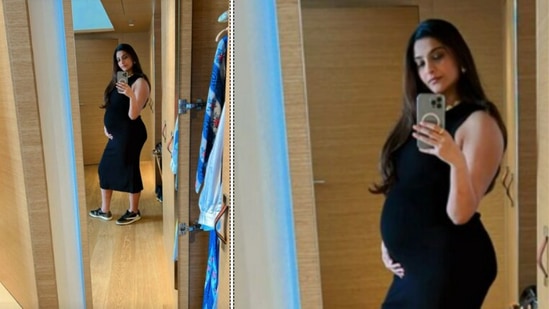 Sonam Kapur Xnxx Hd - Pregnant Sonam Kapoor flaunts growing belly in new selfie. See pic |  Bollywood - Hindustan Times