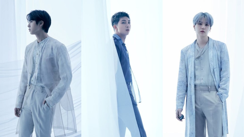 Jin, RM and Suga feature in the new photos.