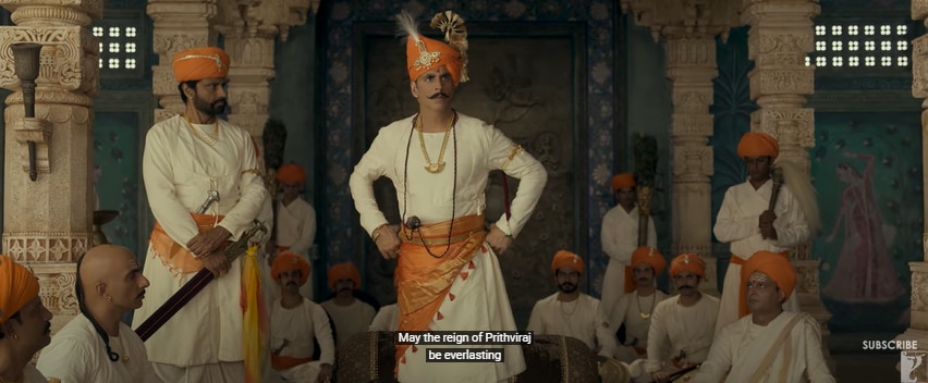 Akshay Kumar in a still from the upcoming period drama, Samrat Prithviraj. Akshay Kumar in a still from the upcoming period drama, Samrat Prithviraj.