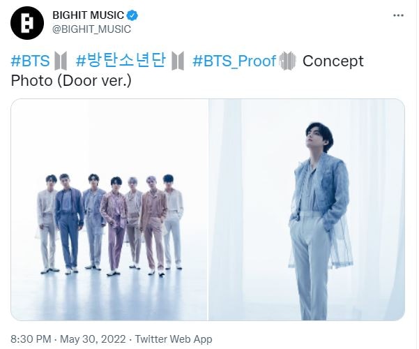 BTS' agency Big Hit Music shared the photos.