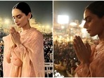 Prithviraj actor Manushi Chhillar embraces traditional fashion in pink suit for Ganga ghat puja, fan calls her 'goddess'(Instagram) Prithviraj actor Manushi Chhillar embraces traditional fashion in pink suit for Ganga ghat puja, fan calls her 'goddess'(Instagram)