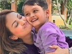 Nisha Rawal and her son Kavish in picture. Nisha Rawal and her son Kavish in picture.