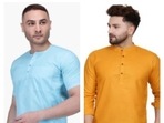 Short kurta looks smart and chic on men.&nbsp;