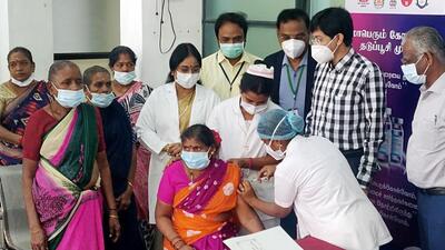 Tamil Nadu government on Tuesday directed districts to “push for vaccination” of those people eligible to receive the doses against Covid-19 in the wake of new infections nearing the 100 per day-mark, according to a top official. (ANI) Tamil Nadu government on Tuesday directed districts to “push for vaccination” of those people eligible to receive the doses against Covid-19 in the wake of new infections nearing the 100 per day-mark, according to a top official. (ANI)