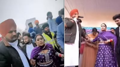 Sidhu Moose Wala at Afsana Khan's wedding festivity. Sidhu Moose Wala at Afsana Khan's wedding festivity.
