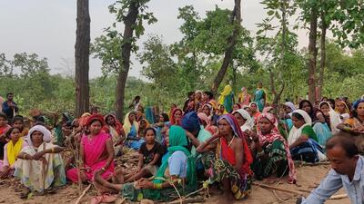 Surguja Addl SP Vivek Shukla said the tree-cutting plans were put on hold after hundreds of villagers gathered to protest. Surguja Addl SP Vivek Shukla said the tree-cutting plans were put on hold after hundreds of villagers gathered to protest.