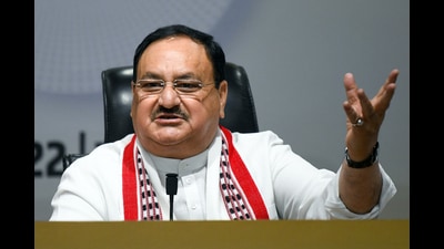 BJP national president JP Nadda speaks during a press conference regarding the completion of eight years of NDA government, New Delhi, May 30 (Prateek Kumar) BJP national president JP Nadda speaks during a press conference regarding the completion of eight years of NDA government, New Delhi, May 30 (Prateek Kumar)