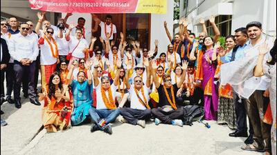 The first group on their way to the Adi Kailash Yatra at the tourist rest house in Bhimtal on Tuesday. (SOURCED.) The first group on their way to the Adi Kailash Yatra at the tourist rest house in Bhimtal on Tuesday. (SOURCED.)