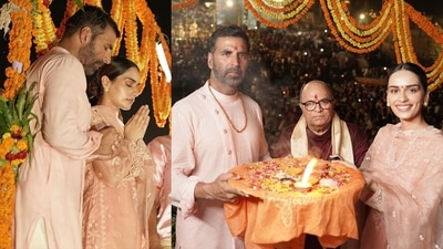 Akshay Kumar and Manushi Chhillar performed a puja in Varanasi. Akshay Kumar and Manushi Chhillar performed a puja in Varanasi. 