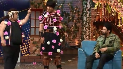 Kiku Sharda, Krushna Abhishek and Maniesh Paul on The Kapil Sharma Show.