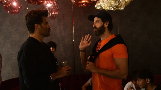 Anil Kapoor and Hrithik Roshan at a special screening of Top Gun Maverick.