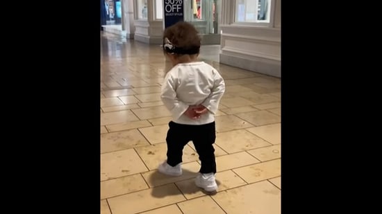 Cute toddler goes to the mall, walks around like an old man. Watch funny  video | Trending - Hindustan Times