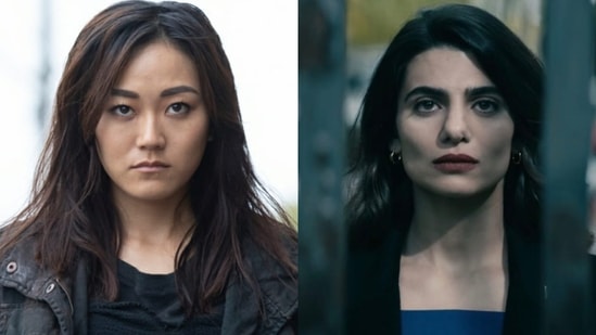 Karen Fukuhara (left) and Claudia Doumit (right) star in Amazon Prime Video's superhero series The Boys.