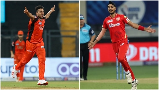 In frame (L-R): Sunrisers Hyderabad pacer Umran Malik and Punjab Kings' Arshdeep Singh