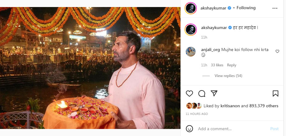 Akshay Kumar in Varanasi. Akshay Kumar in Varanasi. 