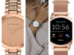 A wrist watch reflects a personal sense of style.