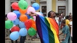 LGBTQ activists celebrating after the Supreme Court of India struck down Section 377 on Thursday, September 6, 2018. (Arijit Sen/HT Photo)