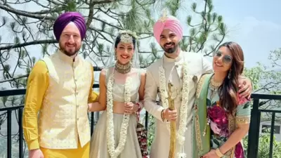 Shama Sikander shares pictures from Karan V Grover and Poppy Jabbal's wedding. Shama Sikander shares pictures from Karan V Grover and Poppy Jabbal's wedding.