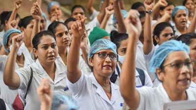 Close to 20,000 nurses in Maharashtra’s state-run hospitals had been on an indefinite strike since May 28. (PTI) Close to 20,000 nurses in Maharashtra’s state-run hospitals had been on an indefinite strike since May 28. (PTI)