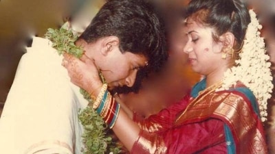KK with his wife Jyoti at their wedding. KK with his wife Jyoti at their wedding.