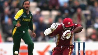 Shoaib Akhtar's bouncer pinned Brian Lara during the 2004 Champions Trophy semifinal. (Getty) Shoaib Akhtar's bouncer pinned Brian Lara during the 2004 Champions Trophy semifinal. (Getty)