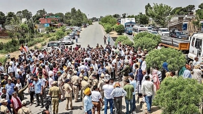 Members of Teachers’ Association of Jammu and Kashmir block the Jammu-Pathankot highway during a protest over the killing of government teacher Rajni Bala in Samba on Wednesday. (PTI) Members of Teachers’ Association of Jammu and Kashmir block the Jammu-Pathankot highway during a protest over the killing of government teacher Rajni Bala in Samba on Wednesday. (PTI)