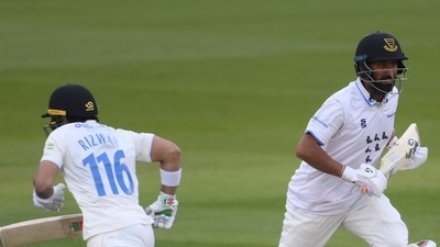 Rizwan (L) and Pujara playing for Sussex (Twitter/County Championship) Rizwan (L) and Pujara playing for Sussex (Twitter/County Championship)