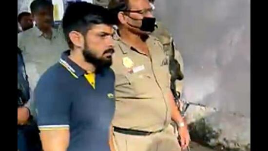 Delhi Police special cell got five-day custody of gangster Lawrence Bishnoi, who is lodged in Tihar Jail, in New Delhi on Tuesday. The police will interrogate Bishnoi, suspected to be the main conspirator of the singer Sidhu Moose Wala’s murder. (ANI Photo)