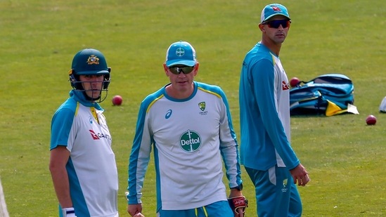 Andrew McDonald with Australia Test skipper Pat Cummins(AP)