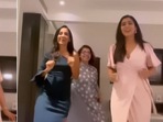 Ghazal Alagh and Vineeta Singh dancing. Ghazal Alagh and Vineeta Singh dancing.