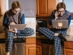 Men's pajamas make for a cool work from home attire.
