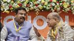 Union education minister Dharmendra Pradhan with National Curriculum Frameworks (NCF) panel chairperson K Kasturirangan during the National Conference of School Education Ministers, in Gandhinagar (PTI) Union education minister Dharmendra Pradhan with National Curriculum Frameworks (NCF) panel chairperson K Kasturirangan during the National Conference of School Education Ministers, in Gandhinagar (PTI)