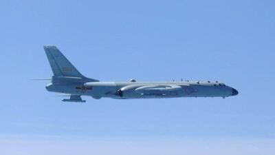In this file photo, a Chinese H-6 bomber flies over East China Sea. (REUTERS) In this file photo, a Chinese H-6 bomber flies over East China Sea. (REUTERS)