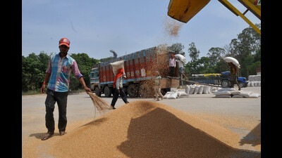 The arhtiyas demanded the government to allow farmers of other states as well so that farmers from Uttar Pradesh can sell their produce in Haryana. (HT Photo)