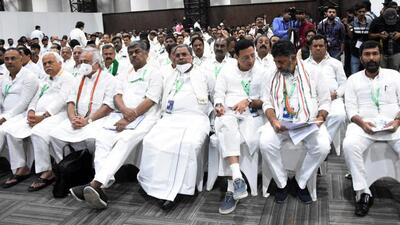 Congress is holding a two-day Nava Sankalp Shivir in Bengaluru. (HT Photo) Congress is holding a two-day Nava Sankalp Shivir in Bengaluru. (HT Photo)
