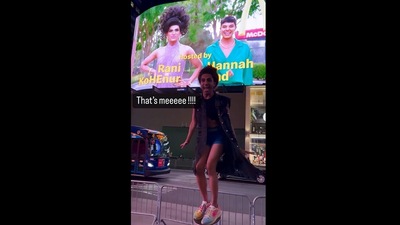 Sushant Divgikar who visited NYC from Mumbai shared a video that shows them standing in front of a billboard in Times Square. (Instagram/@sushantdivgikr)